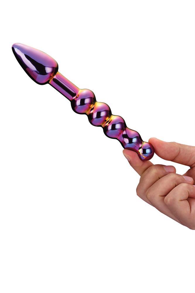Glamour glass ridged anal dildo